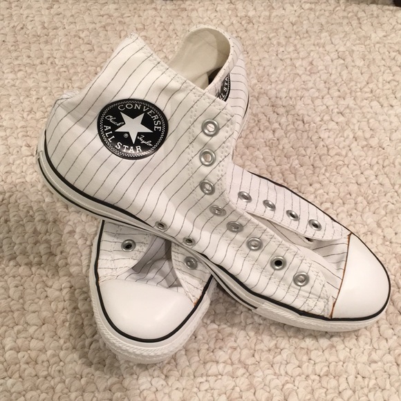 pinstripe converse high tops